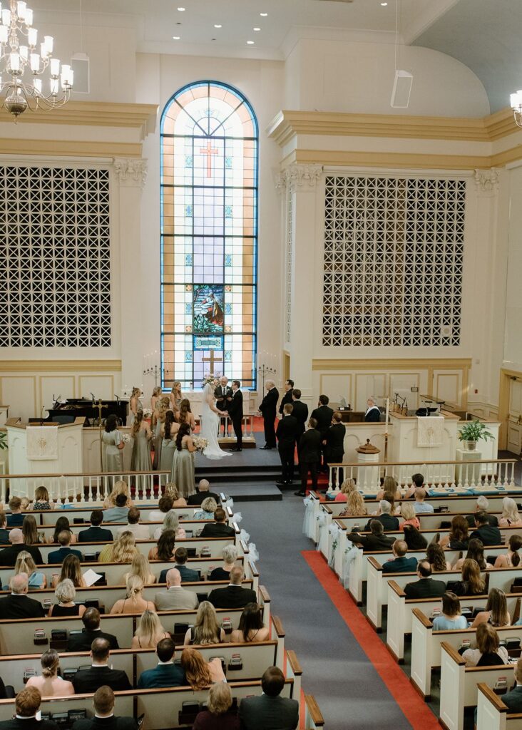 Wedding ceremony in a church in Nashville, TN