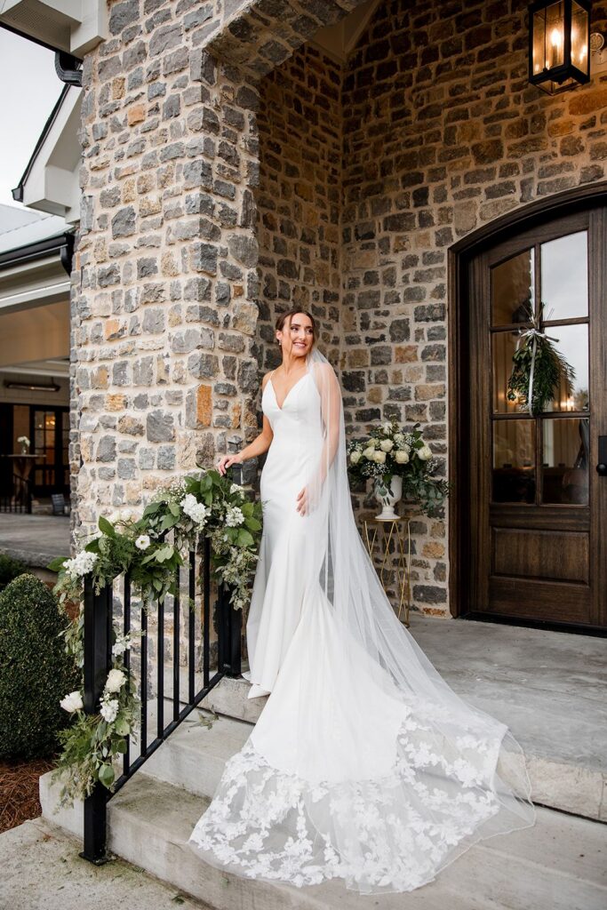 Bride in her wedding dress