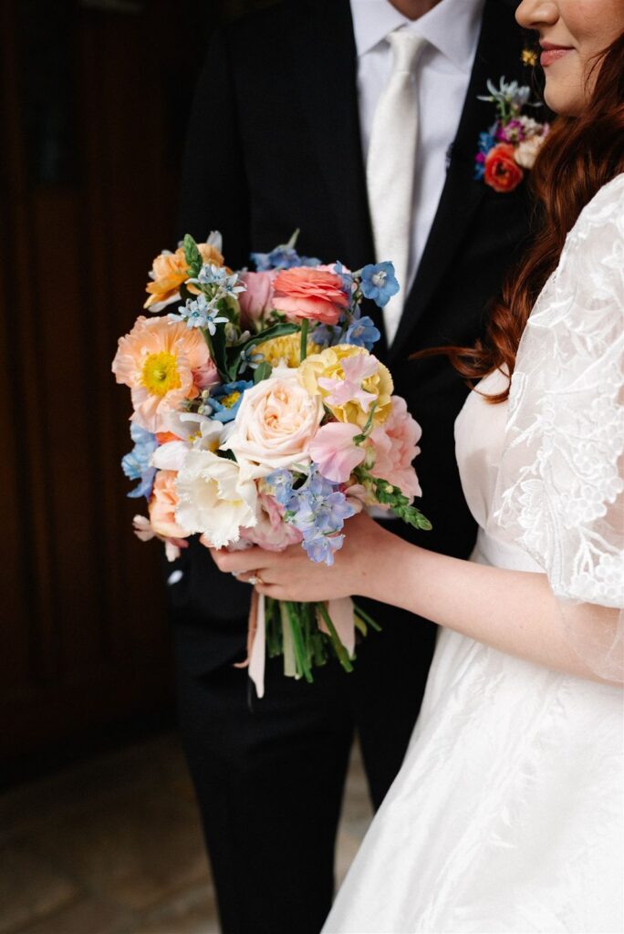 Bride and groom floral bouquet