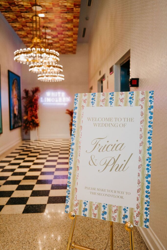 Wedding day print welcome sign