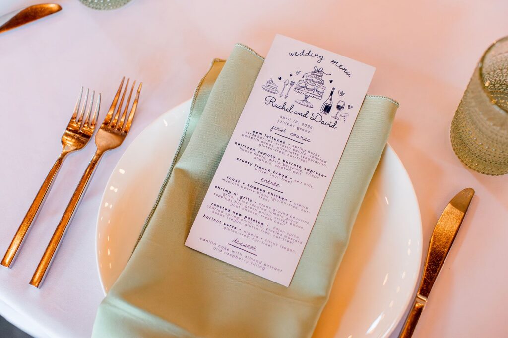 Wedding menu