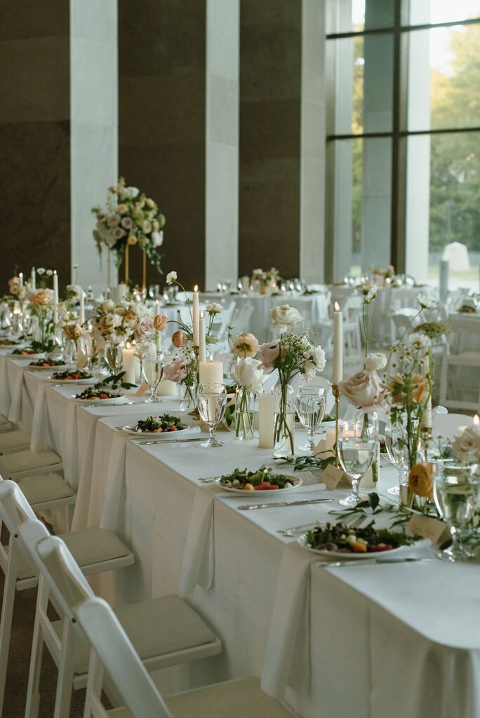 Wedding design table with florals