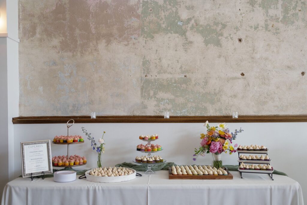 mini desserts at a wedding