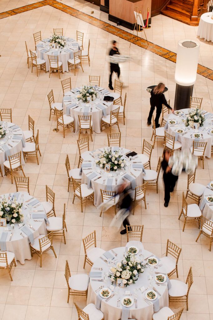 Designing a wedding floor plan with reception tables