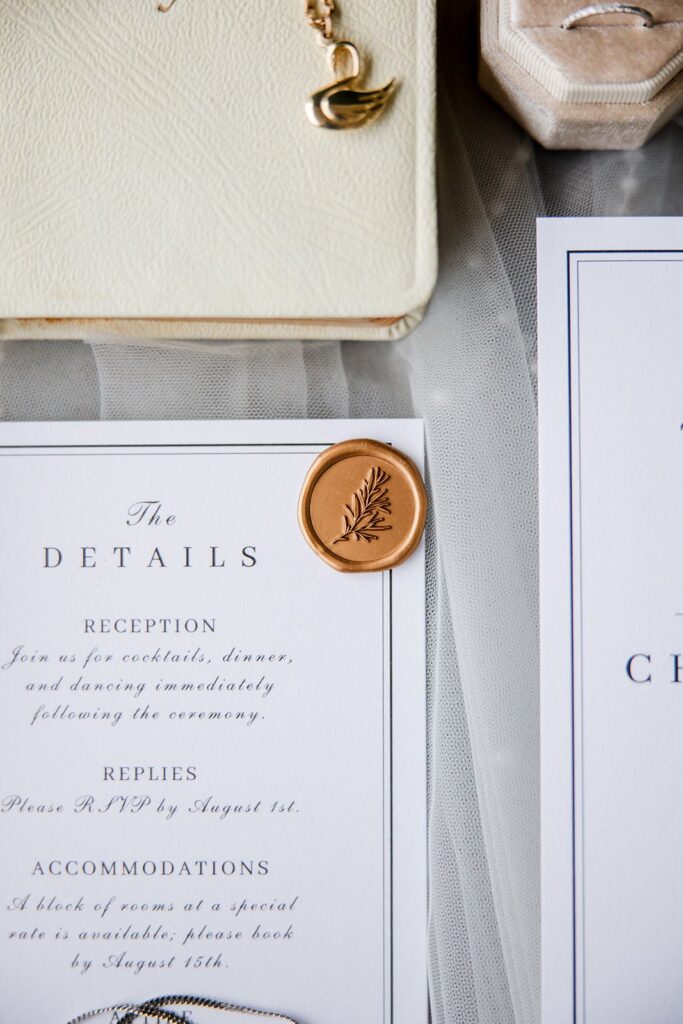Wedding invitation suite detail card