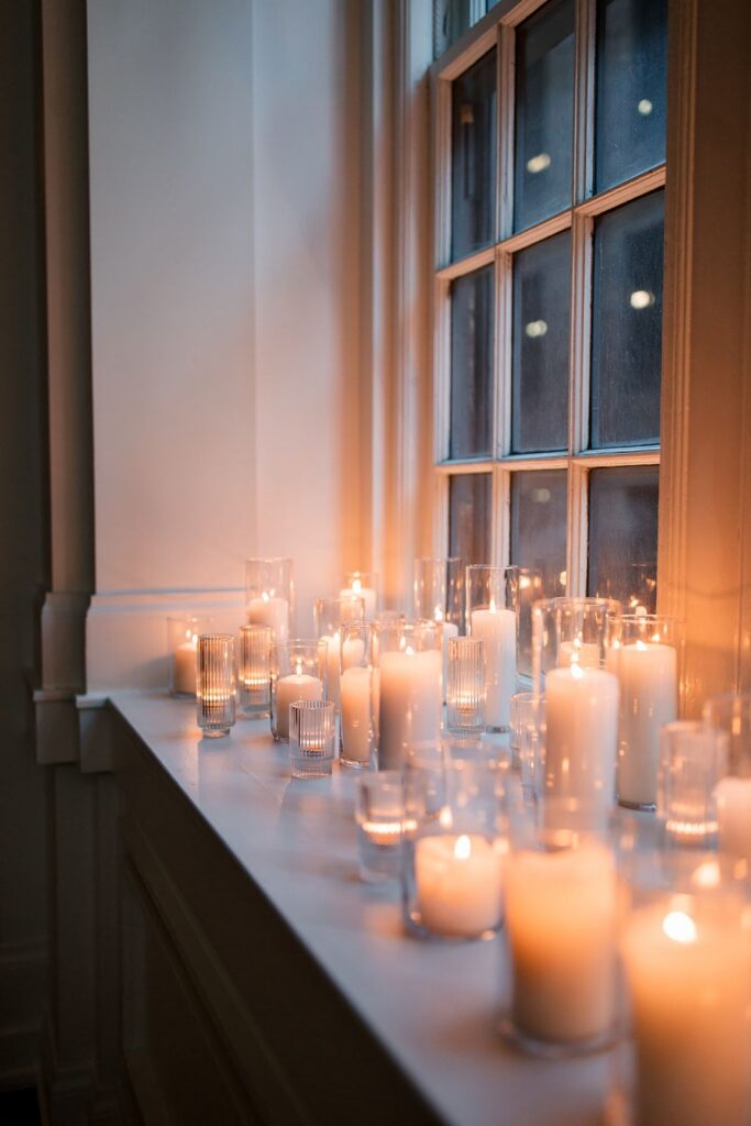 Candles on a windowsill